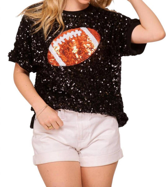 Peach Love - Game Day Football Full Sequin Top