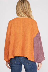 She + Sky - Blocked Knit Pullover