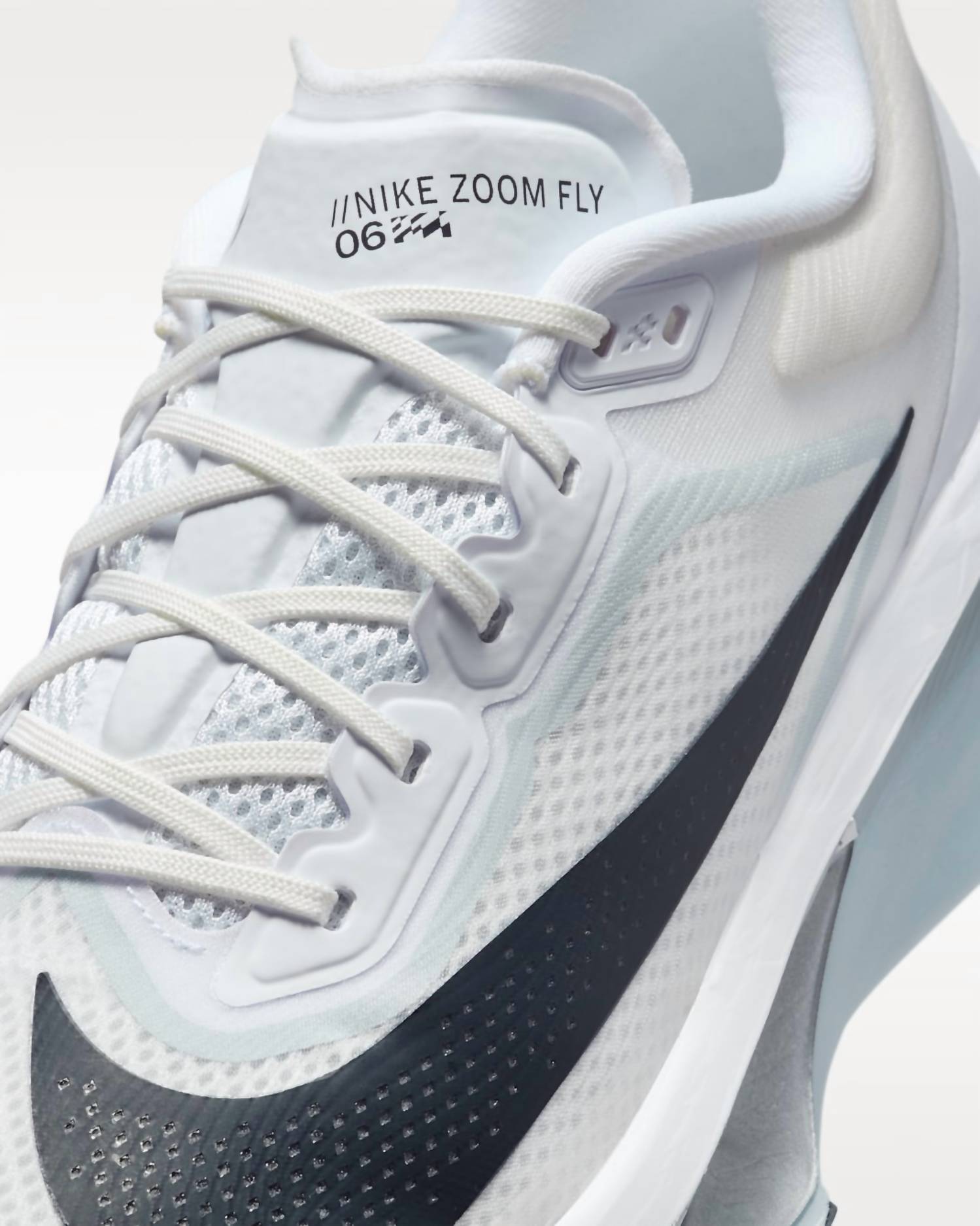NIKE Men's Zoom Fly 6 Road Racing Shoes in white pure platinum obsidian mist gridiron - men's shoe - view 4