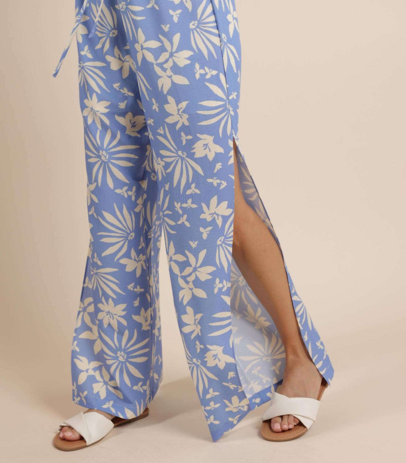 Sage The Label - Flower Trail Beach Pant With Leg Slit