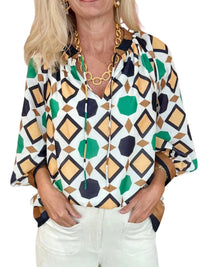 Jade - Collar Peasant Top