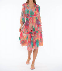 Taj By Sabrina Crippa - Abstract Jungle Midi Dress