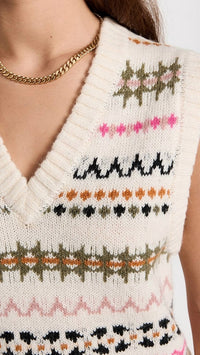 Scotch & Soda - Relaxed Fit Fair Isle Knit V-neck Vest