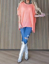 Andree By Unit - Crochet Oversized Relaxed Fit Poncho Top