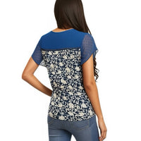 Daniel Rainn - Cottage Floral Short Sleeve Blouse