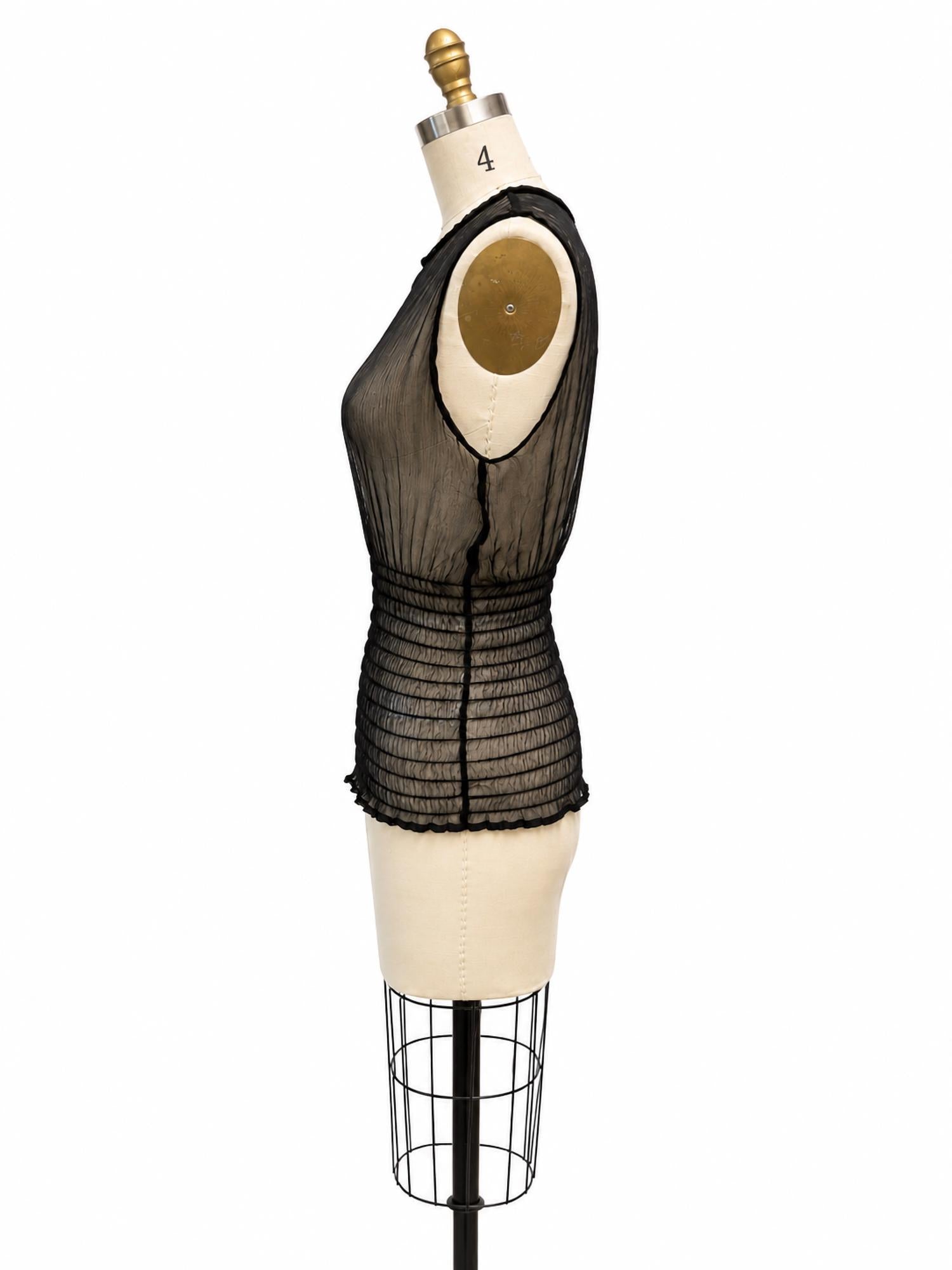 La Rando - Waist Rouching Sheer Tank Top