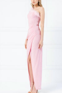 Kikiriki - Feather One Shoulder Dress