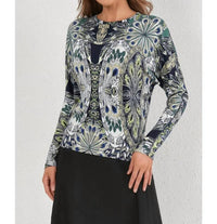 Miss Finch Nyc - Verdant Mirage Knit T-Shirt Top