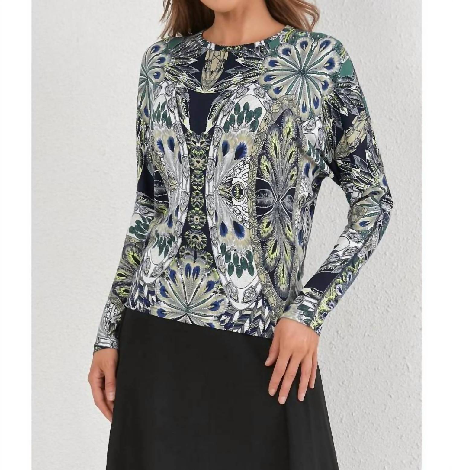 Miss Finch Nyc - Verdant Mirage Knit T-Shirt Top