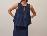 Able - Sleeveless Pleated Top