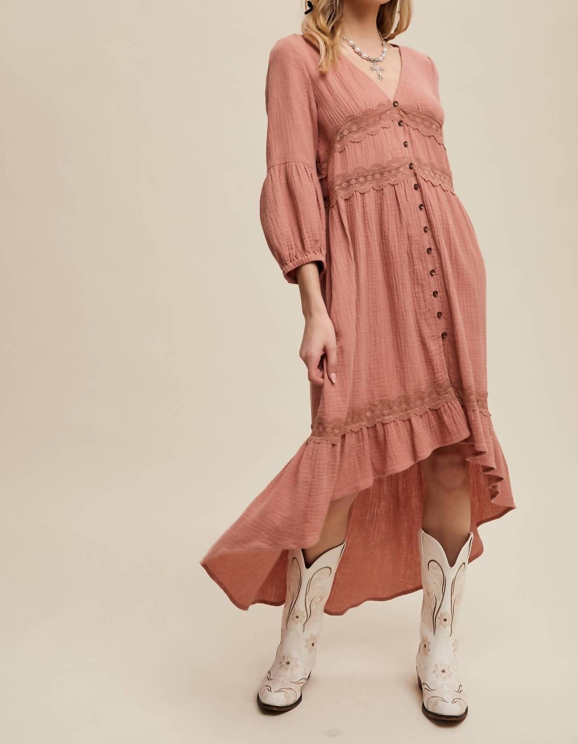 Listicle - Brenen Boho High-Low Dress