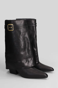 Bibi Lou Women's Yuna Leather Boots in black - women's shoe - detail view