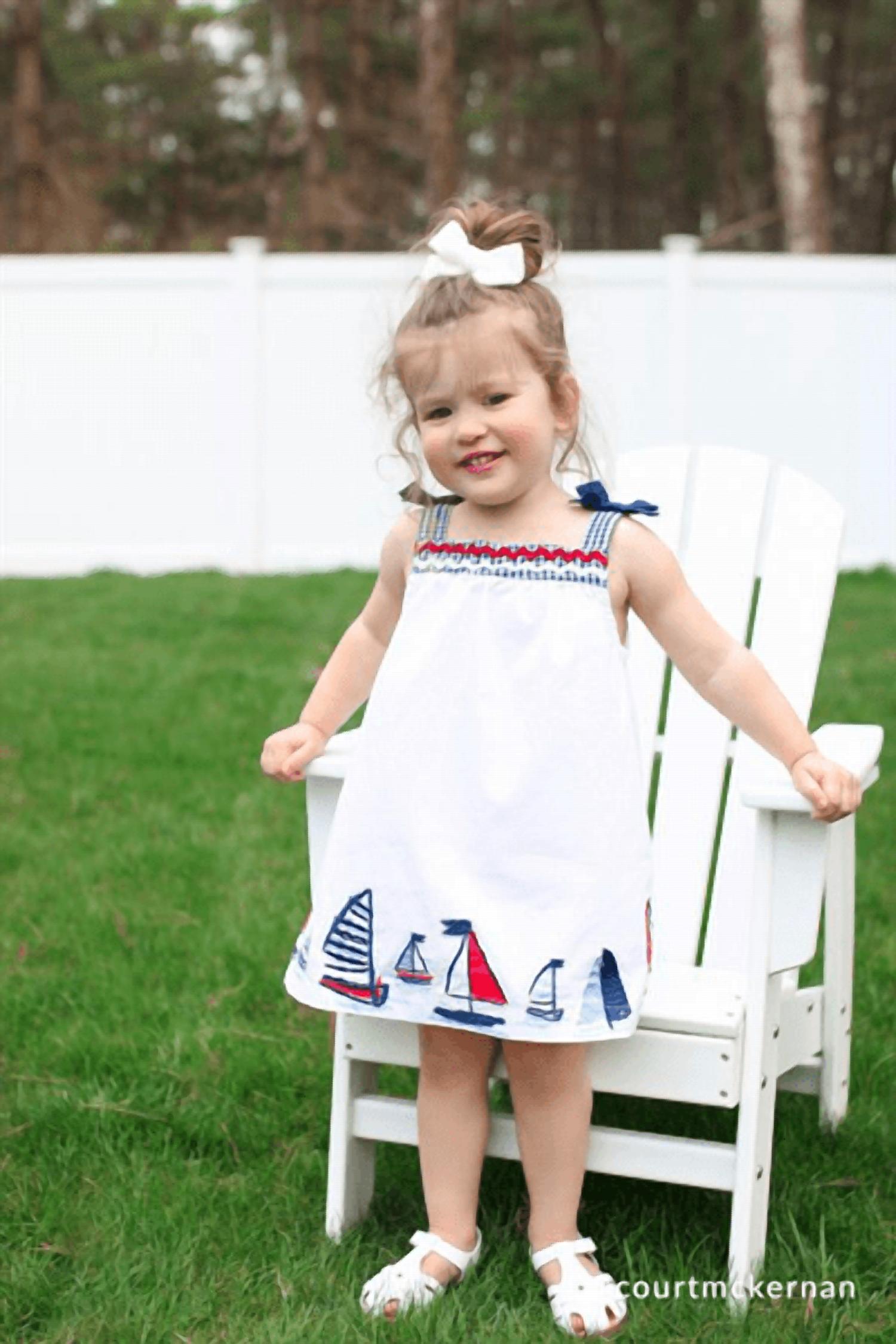 Mudpie - Girl's Sailboat Poplin Dress