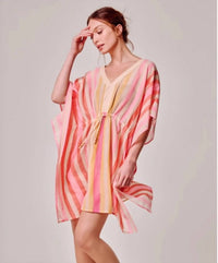 Echo - Cabana Stripe Caftan Mini Dress