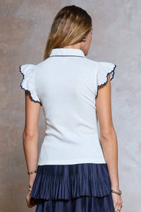 Current Air - Becky Flutter Sleeve Top