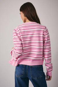 Sunday Edition - Button Up Stripe Sweater Top