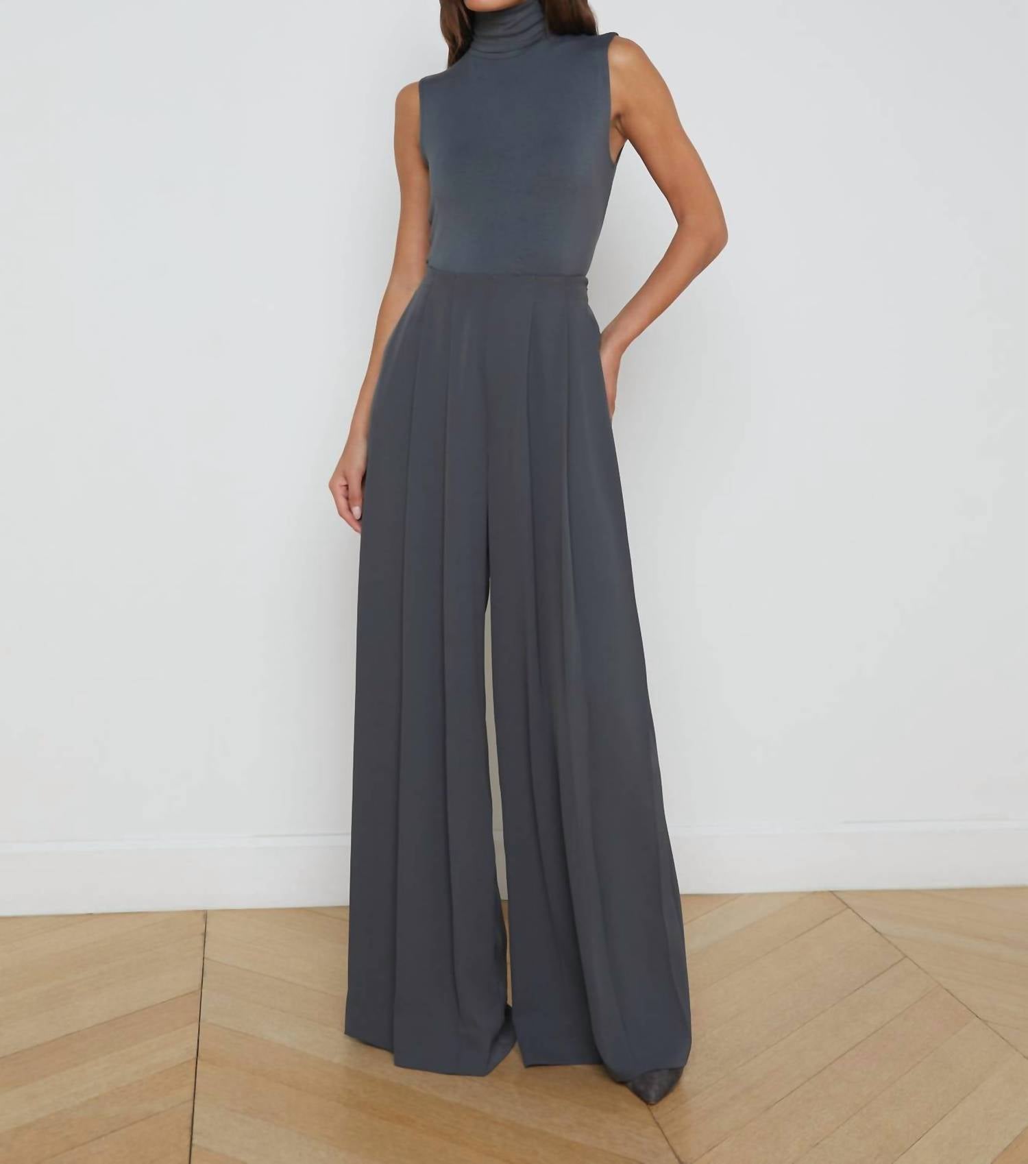 L'Agence - Nova Pleated Wide Leg Pant