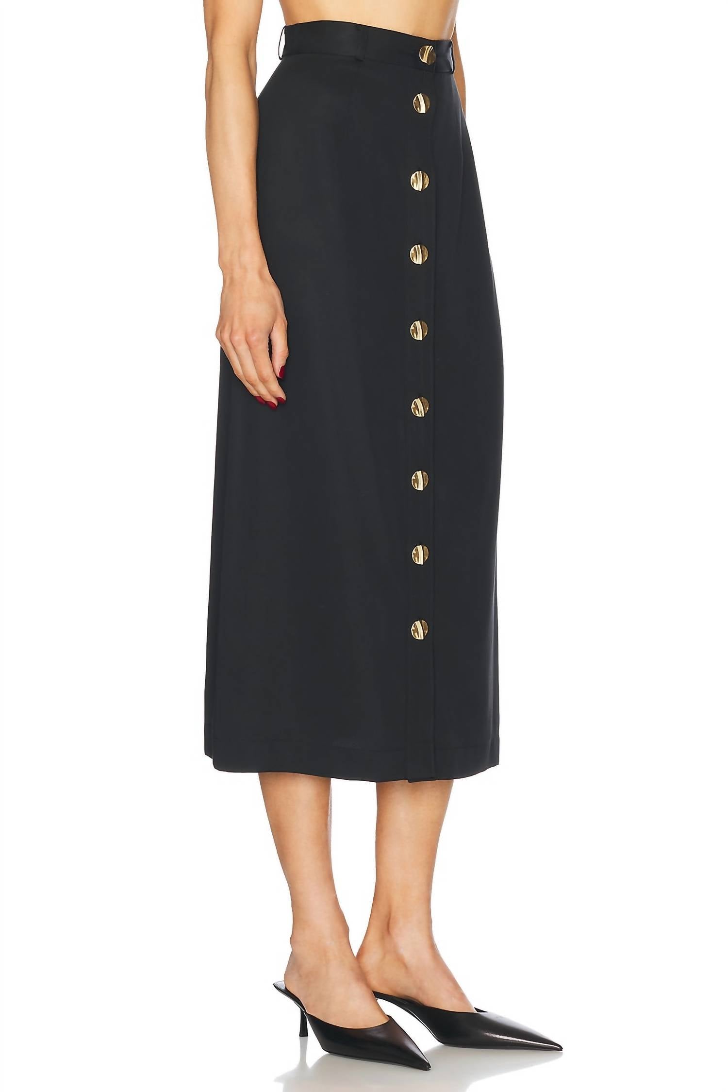 Matthew Bruch - Button Front Midi Skirt