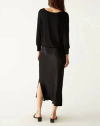 Michael Stars - Nadia Mixed Fabric Satin Dress