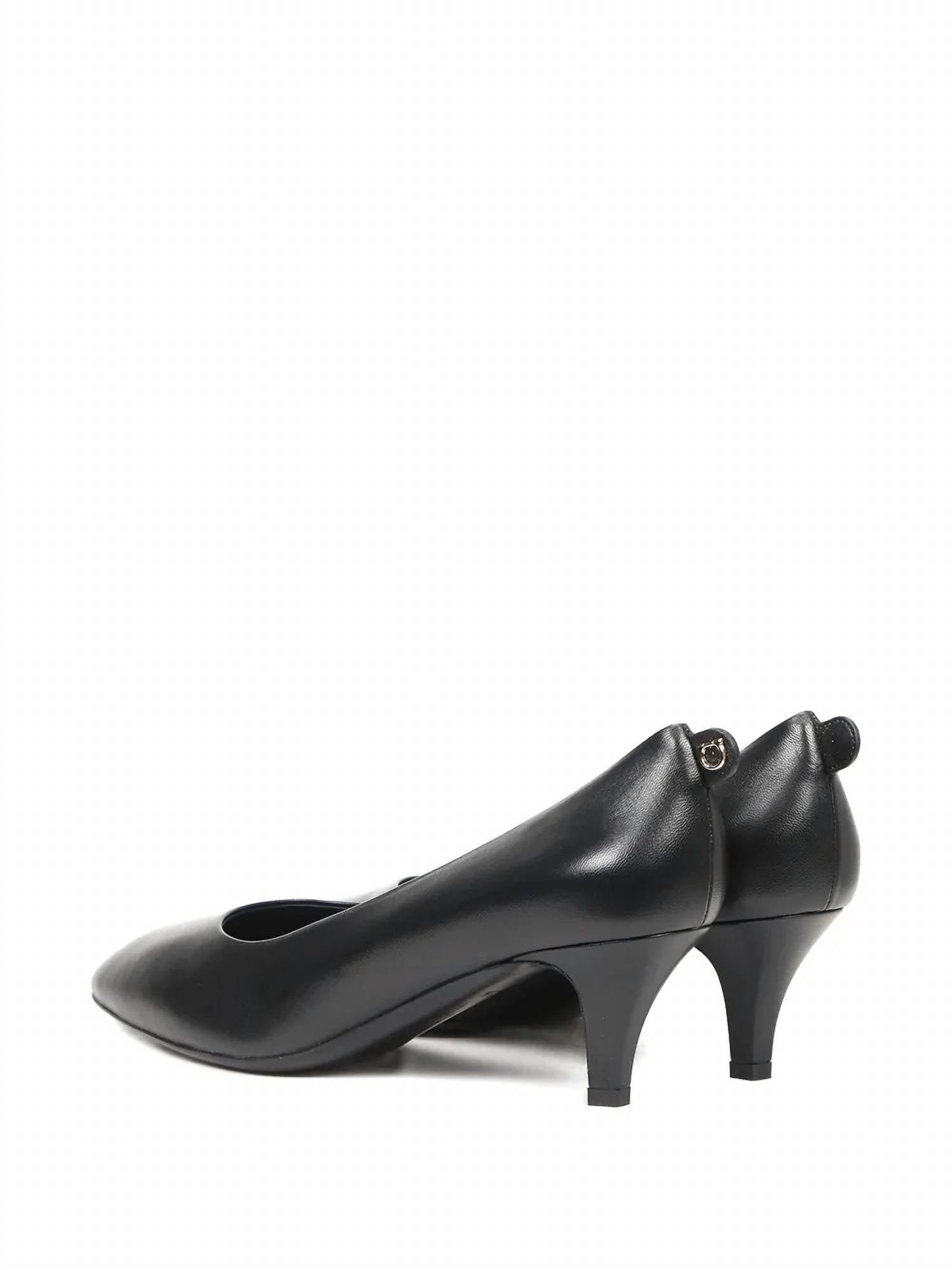 Salvatore Ferragamo Women's Leather Kitten-heel Pumps in black - women's heels - view 195