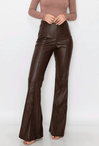 Canvas Apparel - Pleather High Waist Flare Pants