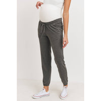 Two-Tone Brushed Terry Maternity Sweatpants