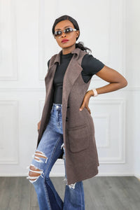 Surelymine - Perfect Vision Sleeveless Collar Sweater Vest