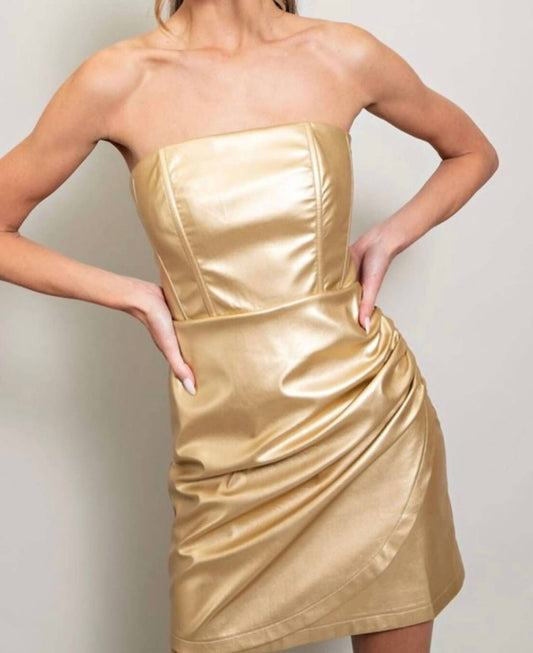 Eesome - Strapless Leather Mini Dress