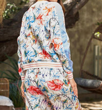 PAPARAZZI Reversible Satin Embroidered Baseball Jacket in tropical - women's jacket - view 6
