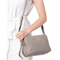 Prada - Women's Vitello Phenix Leather Double Zip Cross Body Bag