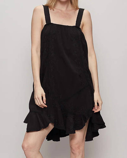 Pol - Pol Black Vintage Washed Embroidery Detail Solid Dress