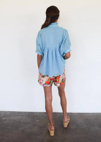 Never a Wallflower High Neck Top in air blue - women's blouse - alternate view