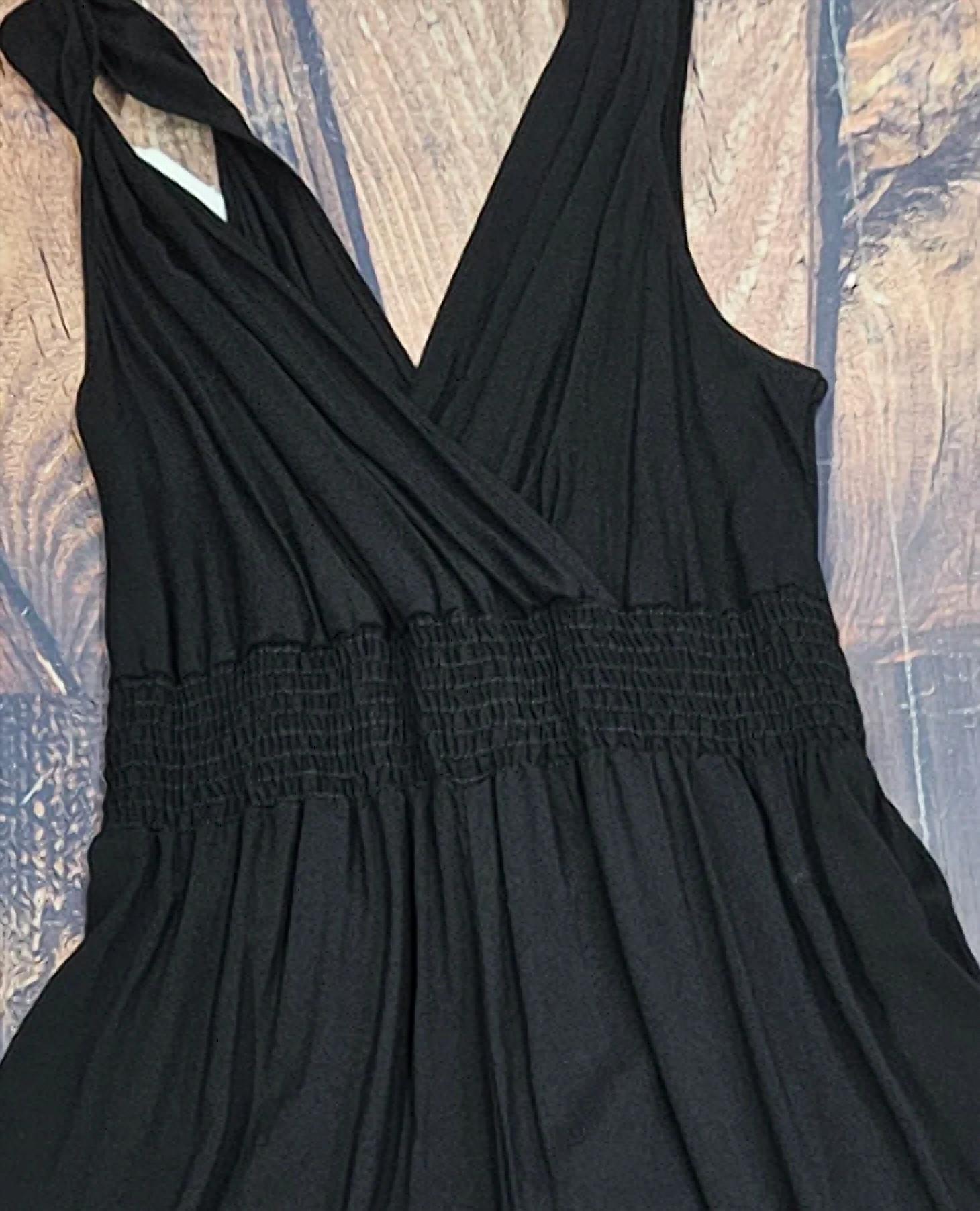 Papillon Women's Sleeveless Wide Leg Jump Suit in black - women's pants - detail view