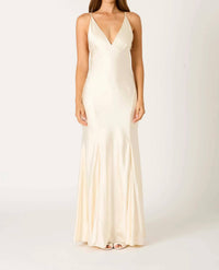 Cotton Candy La - Elvira Fluted Satin Maxi Slip Dress