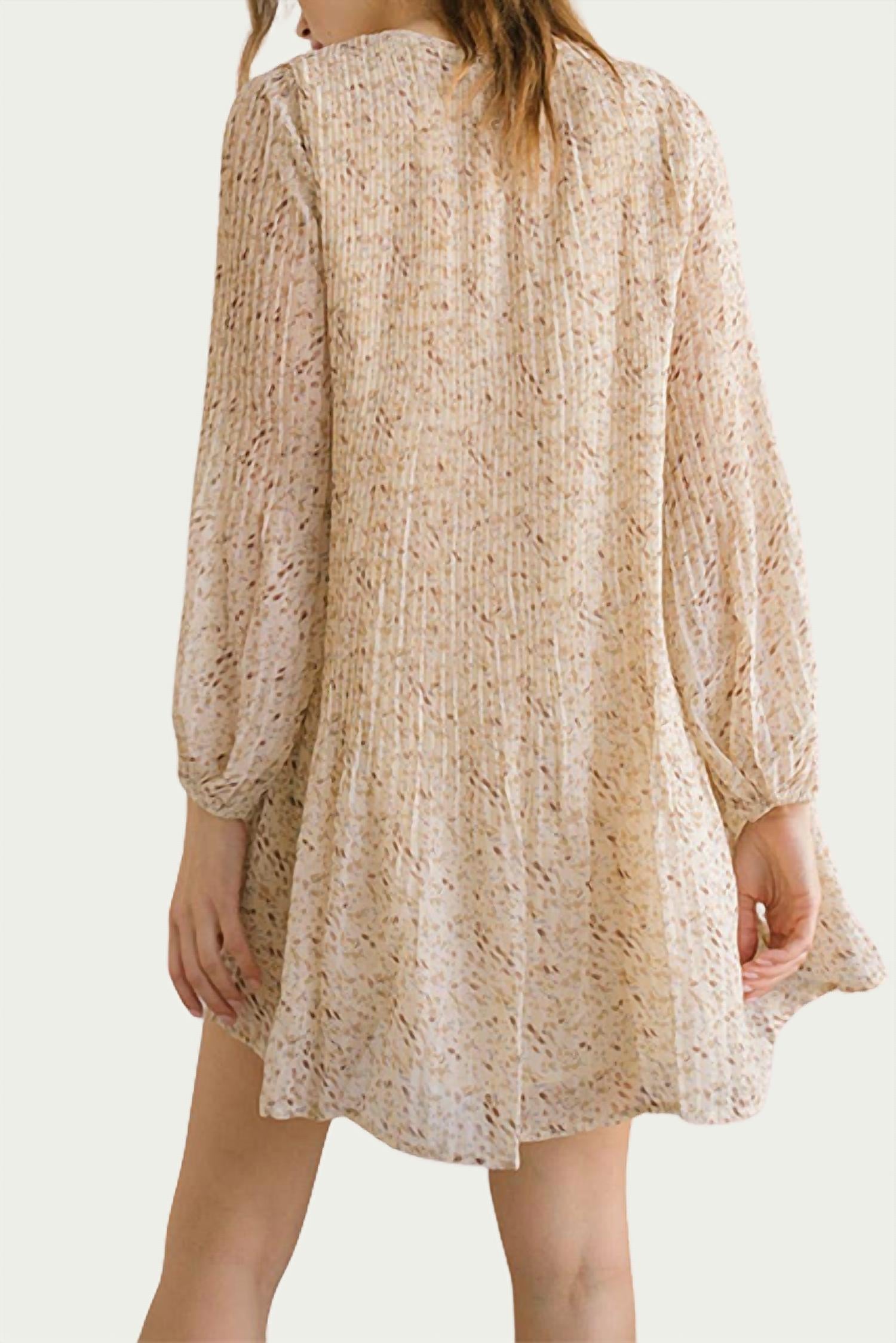 FLORAL-PRINT CHIFFON TUNIC MINI DRESS