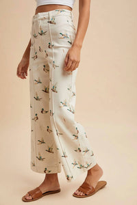 Anniewear - Daisy Duck Mallard Printed Wide Leg Jeans