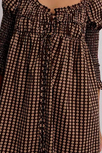 Free People Star Dip Mini Dress in black combo - women's dress - alternate view