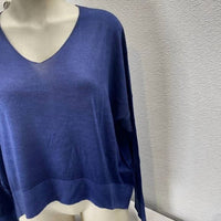Avant Toi Women’s Maglia Cashmere Silk High-low Sweater in navy - women's sweater - view 5