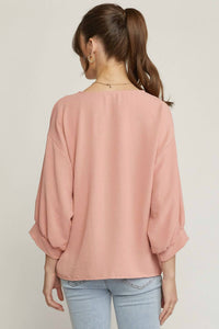Entro - Placket V-neck Top