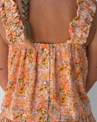 RESET by Jane Mila Floral Top in tangerine - women's shirt - detail view