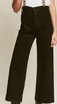 THE GREAT. Seafair Wide Leg Jean in carbon - women's jeans