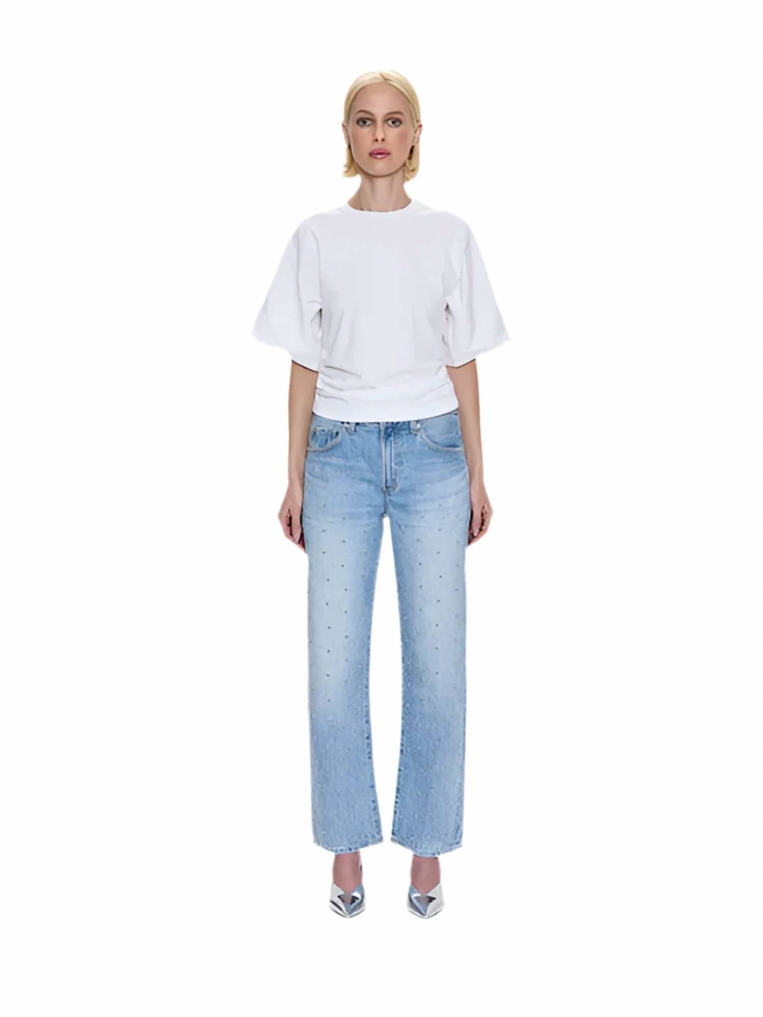 Pistola - Lexi Studded Bowed Straight Jeans