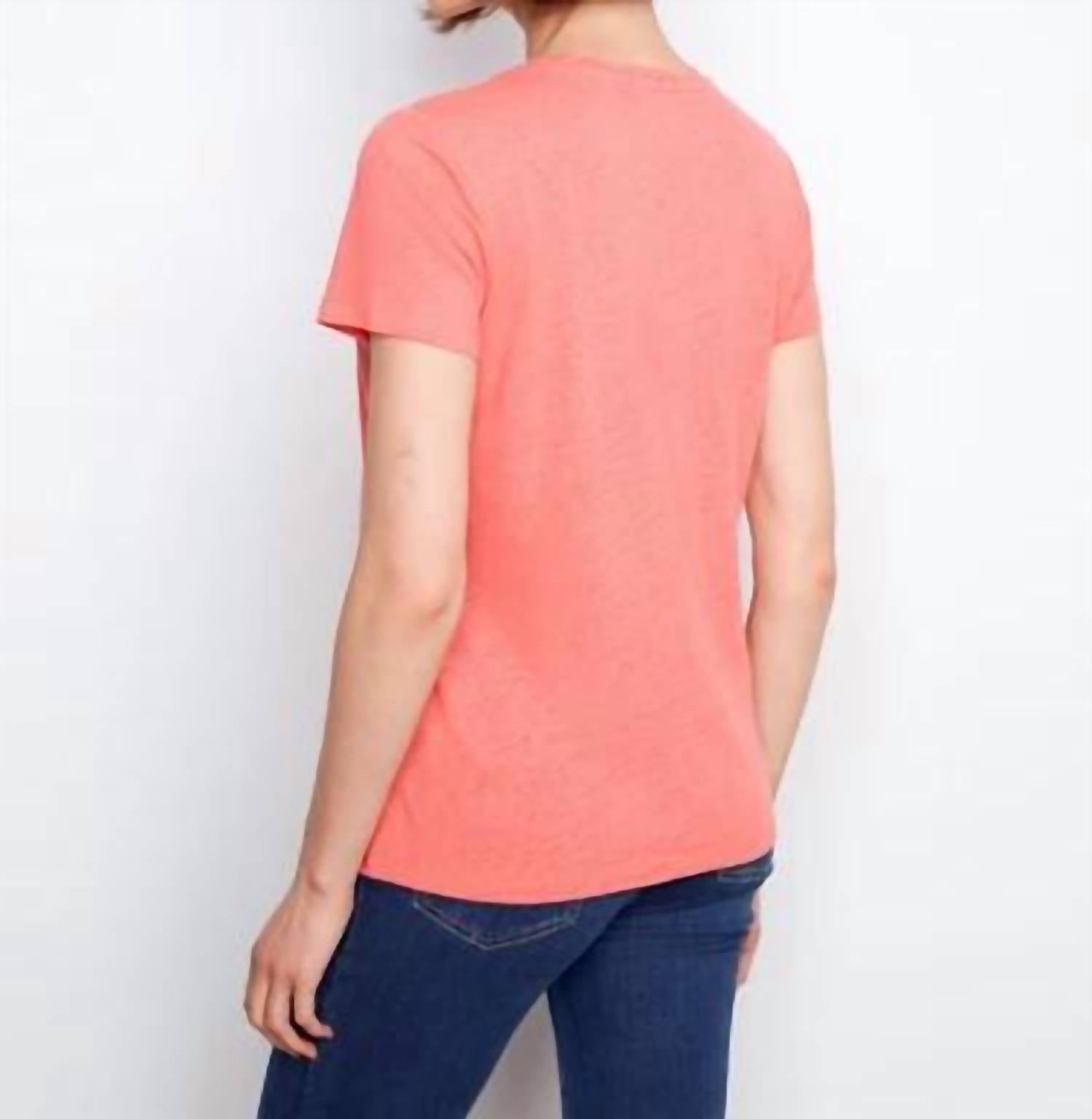 Charlie B - Linen Blend V-neck T-shirt