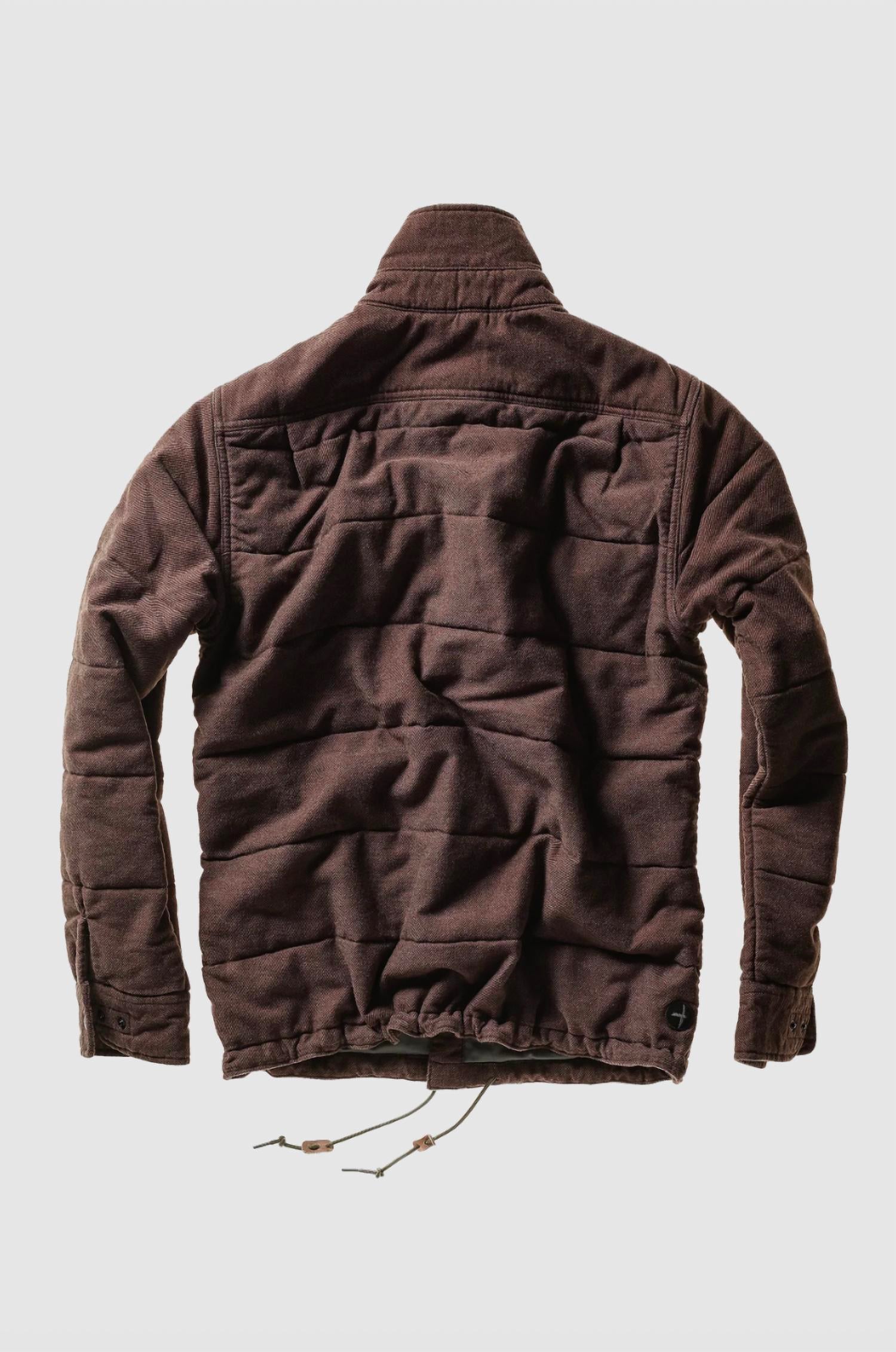 Relwen Men's Moleskin Snap Cpo Jacket in dark brown - men's jacket - detail view