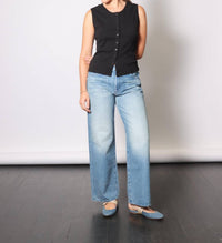 Mother - Lil Dodger Button Sneak Straight Jeans