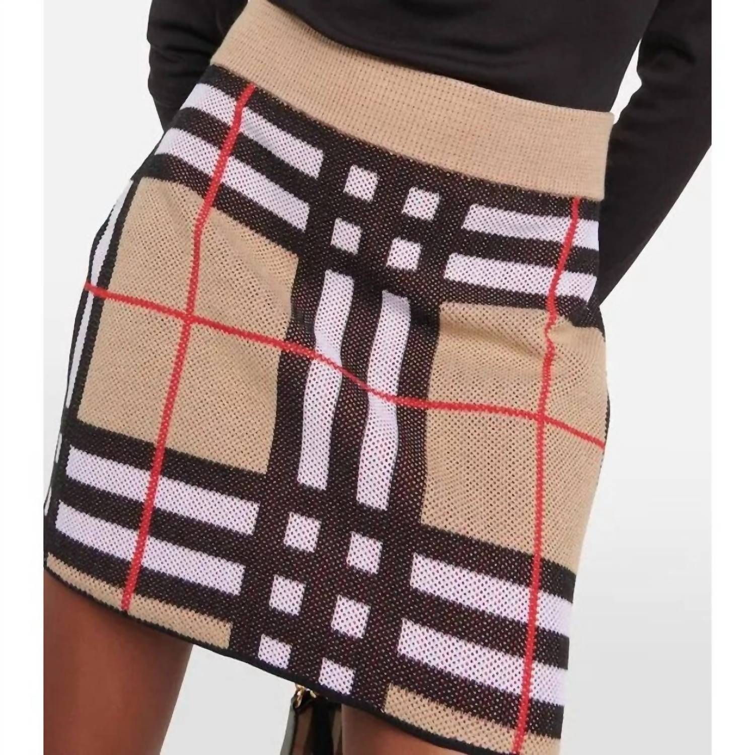Burberry - Check Knit Mini Skirt