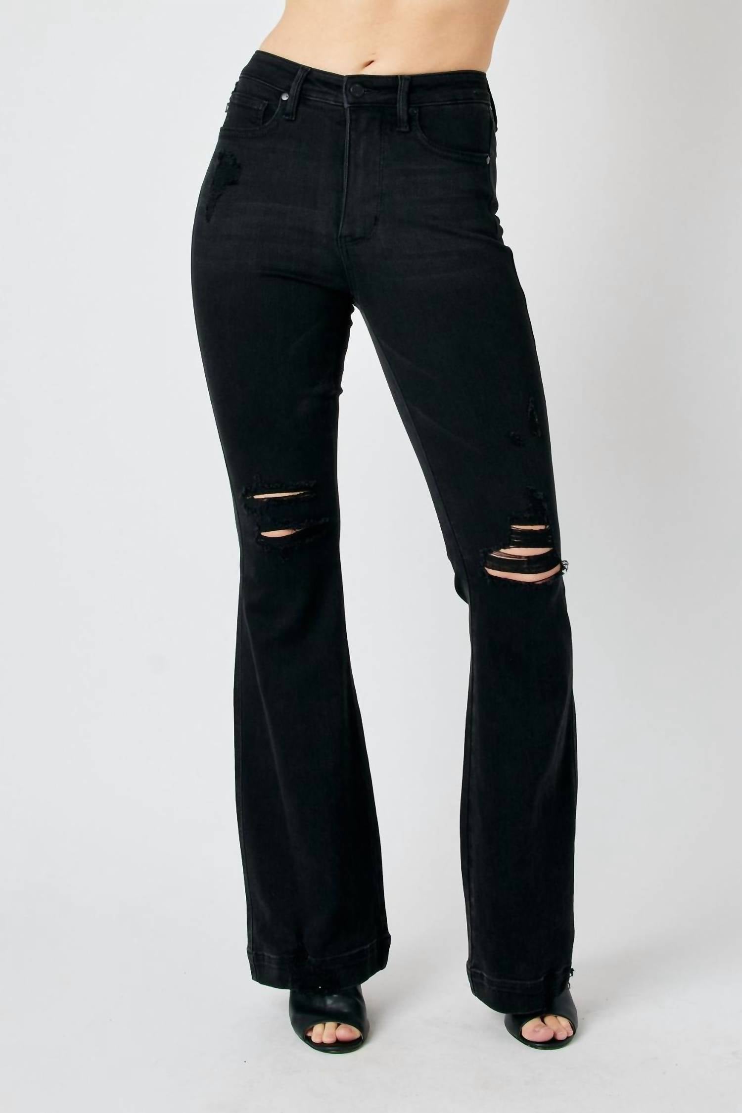 Judy Blue - High Waist Tummy Control Destroy Flare Jeans