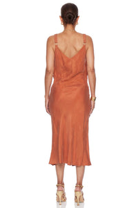 LUCY PARIS Karine Slip Dress in orange - women's dress - alternate view