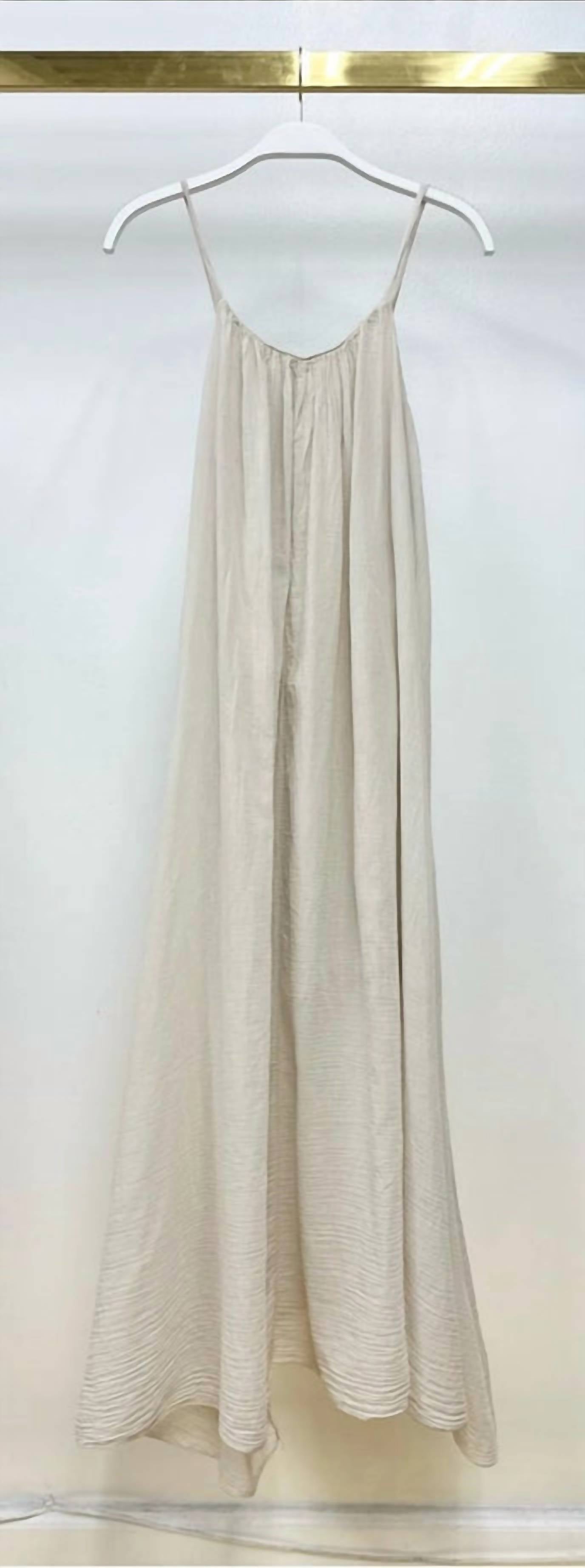 Milio Milano - Women's Spaghetti Strap Textured Gauze Maxi