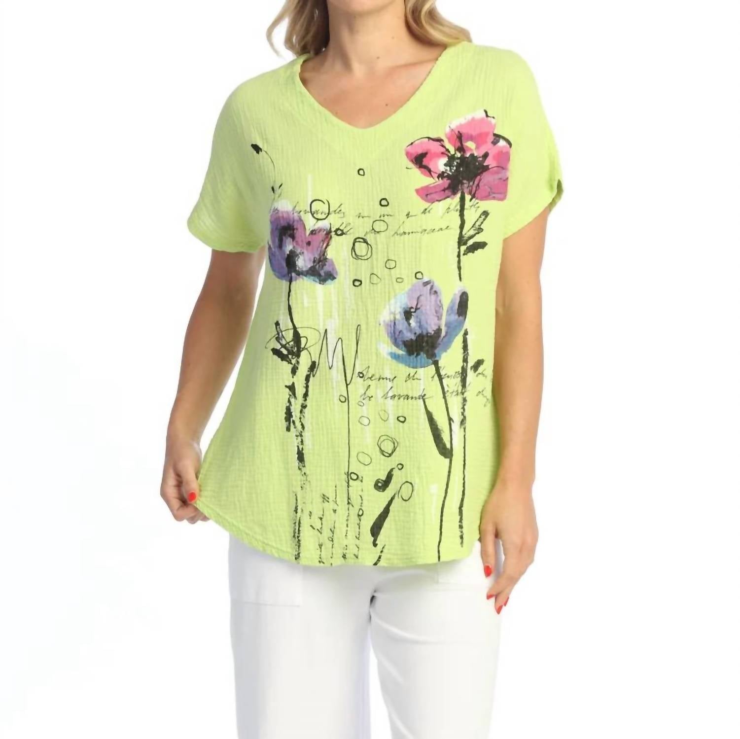 Jess & Jane - Postcard Mineral Washed Cotton Double Gauze Top